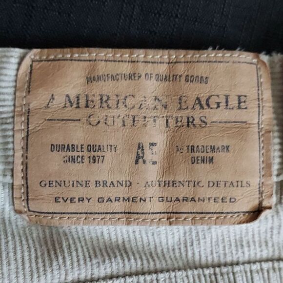American Eagle Cords Women's Corduroy Pants Straight Leg Button Fly Beige Tan 8 - Picture 8 of 11